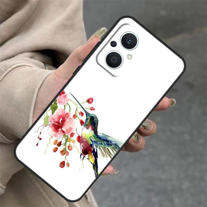 

Hummingbird and Flowers Case For OPPO Reno 11 F 10 Pro 4 5 6 7 8 Lite 4Z 5Z 8T OPPO Find X3 X2 Lite X6 X5 Pro Cover OPPO Find X2 Lite