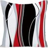 Popular Simple Geometric Abstract Red Black Striped Sofa Cushion Pillow Case Home Removable Washable