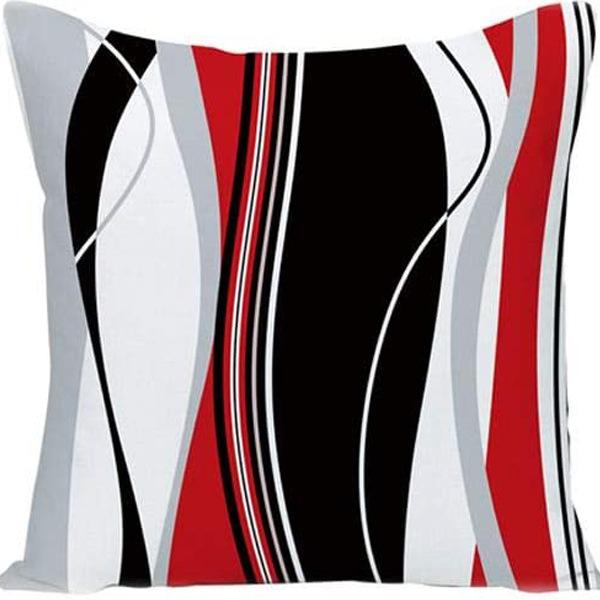 Popular Simple Geometric Abstract Red Black Striped Sofa Cushion Pillow Case Home Removable Washable