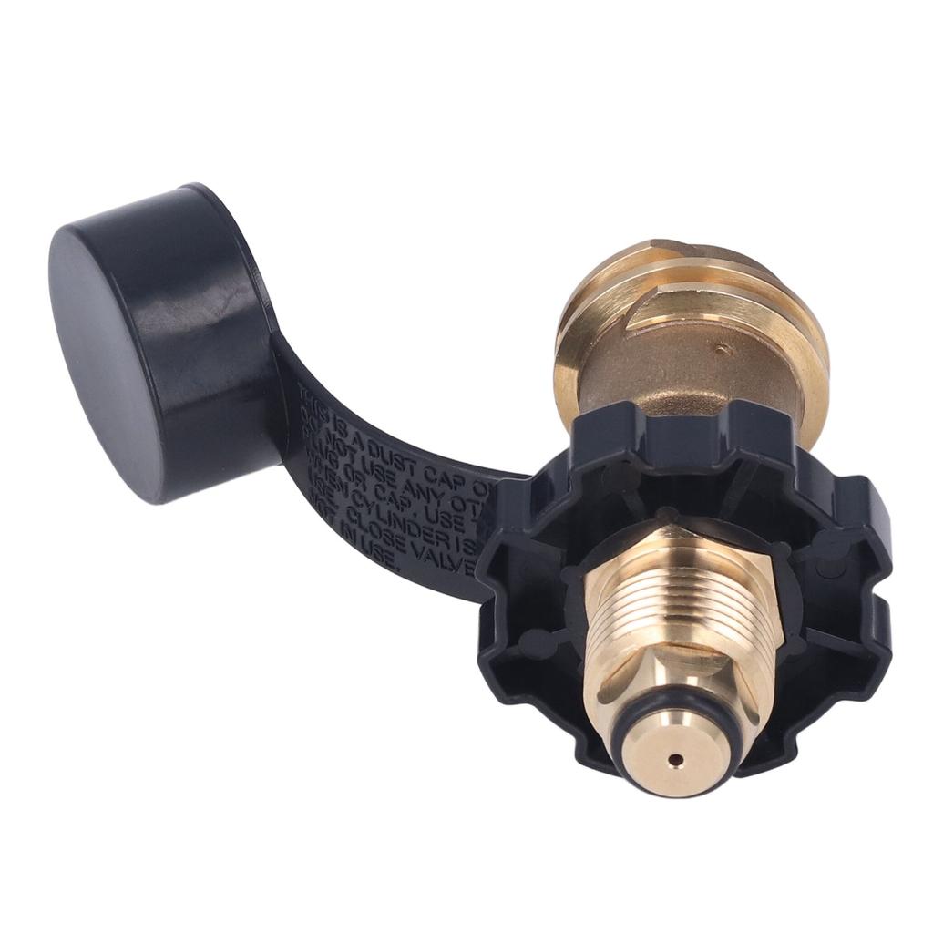 Brass Gas Tank Adapter Propane Refill Adapter with Black Handle POL Convert QCC1 Type 1