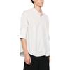 AMIPARIS Arc Hem Single Button Three Quarter Sleeve Shirt Men Shirts Light-Gray USH218CO0063-193