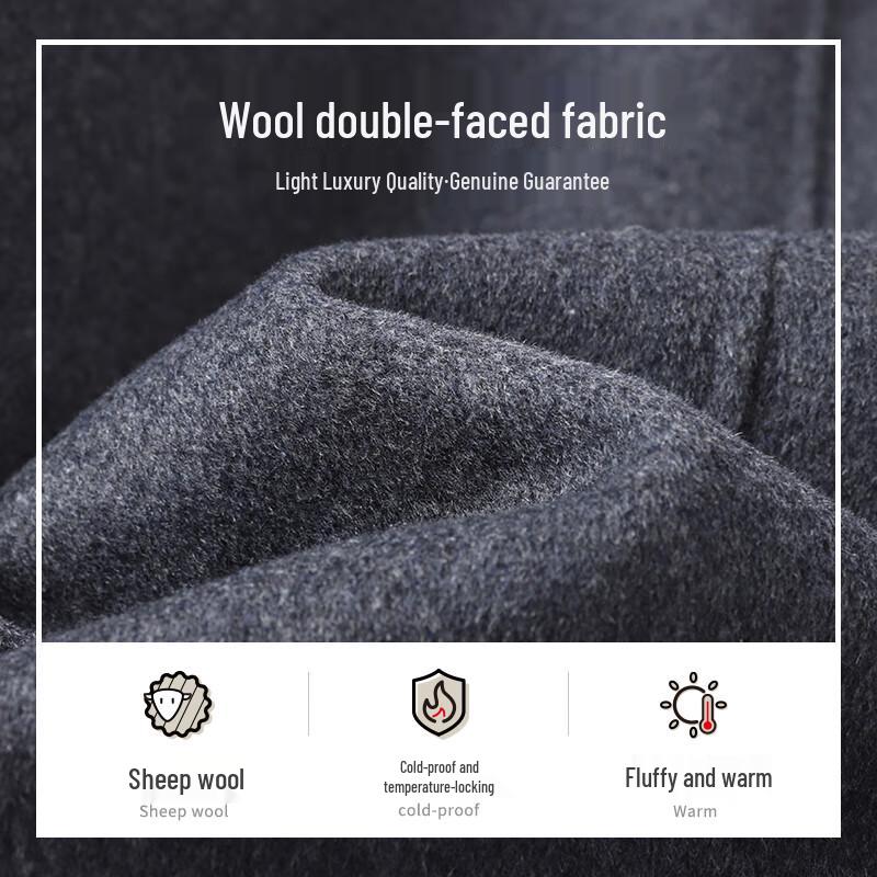 MONTAGUT Men's Winter Wool Coat with Mink Fur & Down Liner