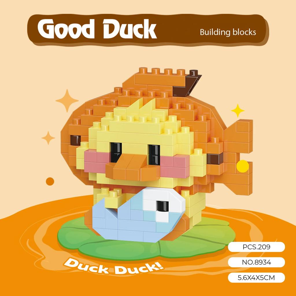 Animals Adults Duck Particle Micro Building Block Fish Bricks Construction Set Toys For Children Girl 6 Year Old Game Child Gift
