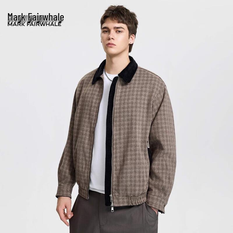 Mark Fairwhale Herren Retro Karierte Spleißjacke