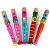2pcs Wooden Flute 20cm Colorful Children Music Instrument Trumpet Buglet Hooter Kids Educational Learning Musical Toys TMZ