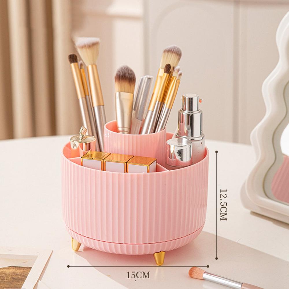Rotating Cosmetic Organizer Makeup Brush Eyebrow Pencil Holder Desktop Storage Container