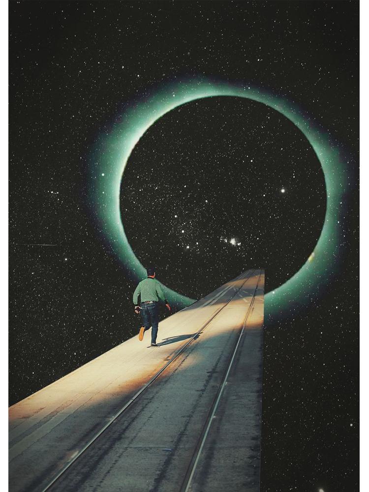 Vinatge Space Collage Night Sky Posters Canvas Painting Galaxy Moon Surrealism Wall Art Picture For Living Room Home Decoration