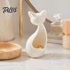 Enfeites de Gato para Decoração de Casa Minimalista Abstrato Estátua Dormindo, Impressão 3D Branco Fosco Enfeite Oco Leve PLA Decoração de Mesa, Mini