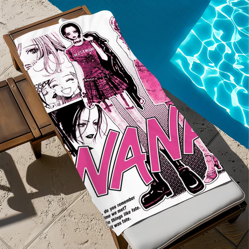 Anime O-Osaki N-nana Cute Towel Large Quick-Drying Microfiber Soft Beach Towel for Travel Fitness Sauna Bathing Camping