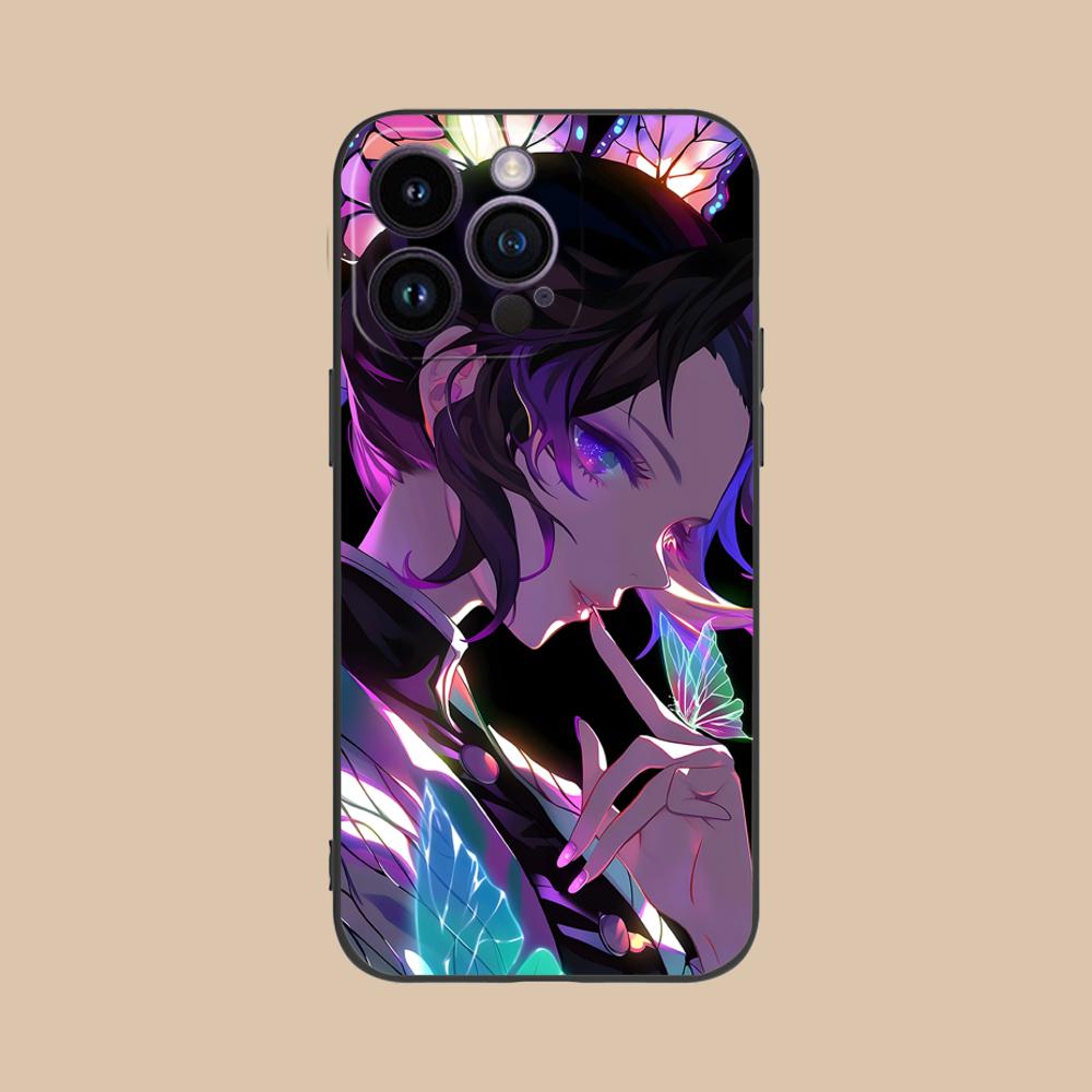 Demon Slayer Shinobu Kocho Phone Case for iPhone 16 15 14 13 12 11 X XR XS 8 7 Pro Max Plus Mini Colour Protective Pretty Cover