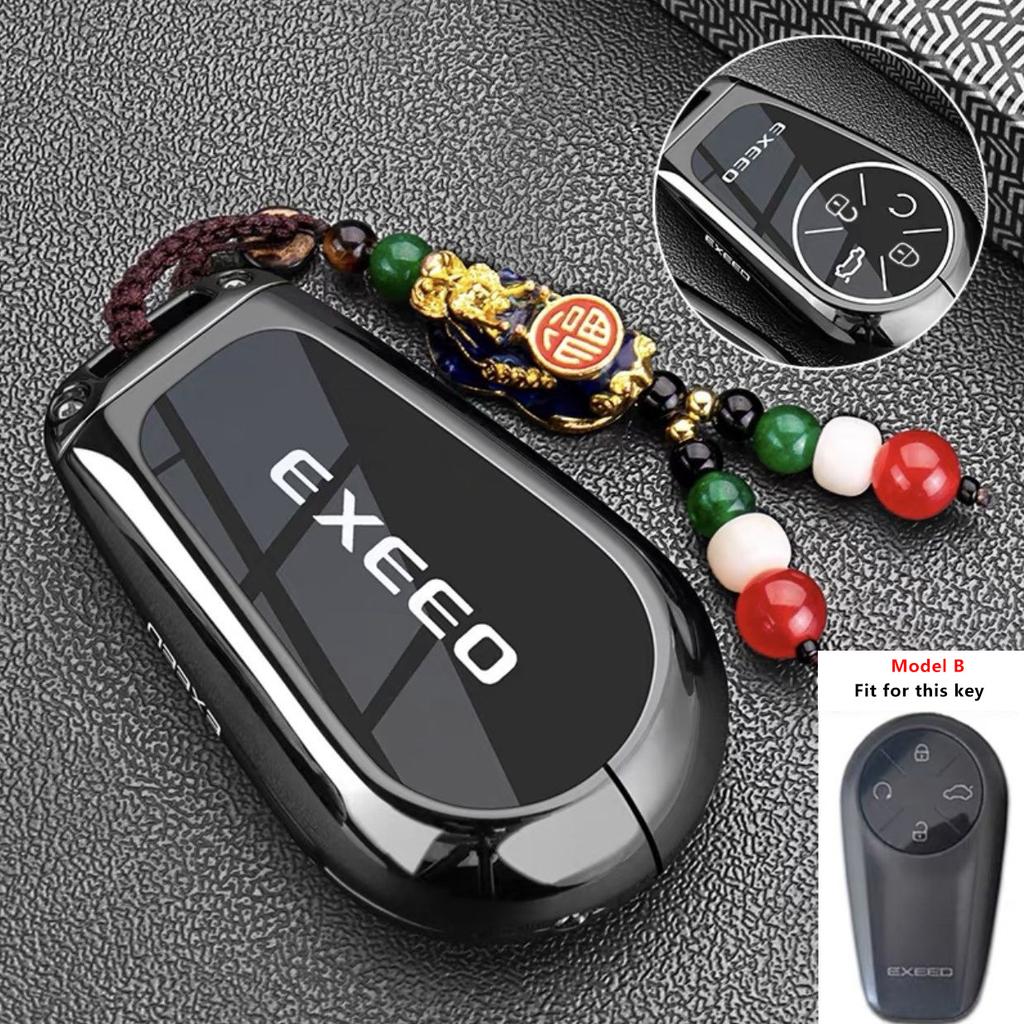 Zinc Alloy Car Key Case Cover For Chery Exeed Exlantix Et Rx Cdm Vx Lx Tx Txl Phev Keychain Ring Holder Fob Shell Accessories