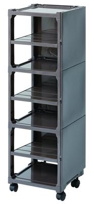 Sanko Plastic Shoe Shelf Kaku Storage Storage for 6 Pairs of Shoes Brown P-003