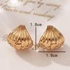 Simple temperament marine shell ear buckle design fan-shaped light luxury versatile earrings
