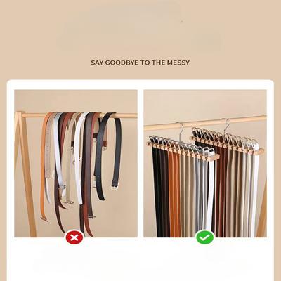 Multi Functional Solid Wood Belt Storage Rack for Hanging Ties Home Belts Scarve Storage Racks Hangers and Organization
