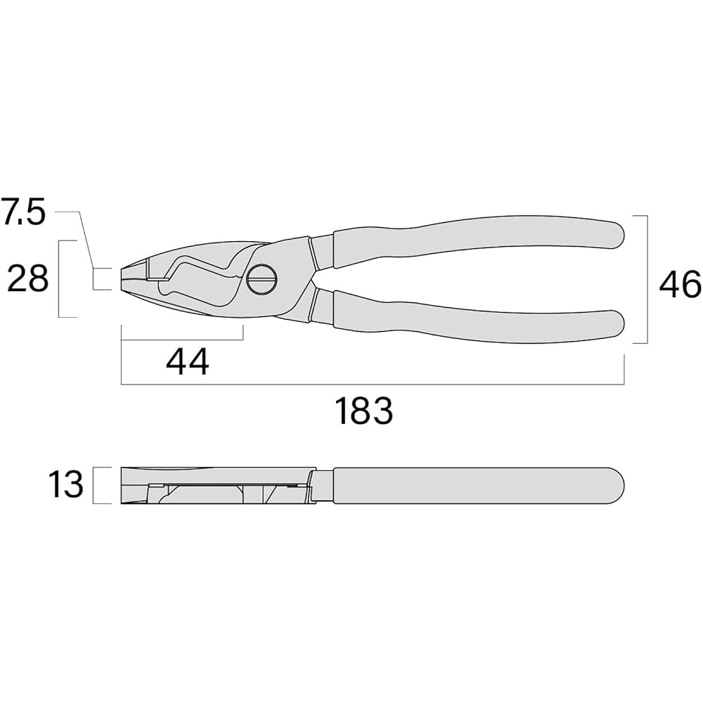 Fujiya (Fujiya) cable pliers, black gold, 175 mm, 6050-175BG