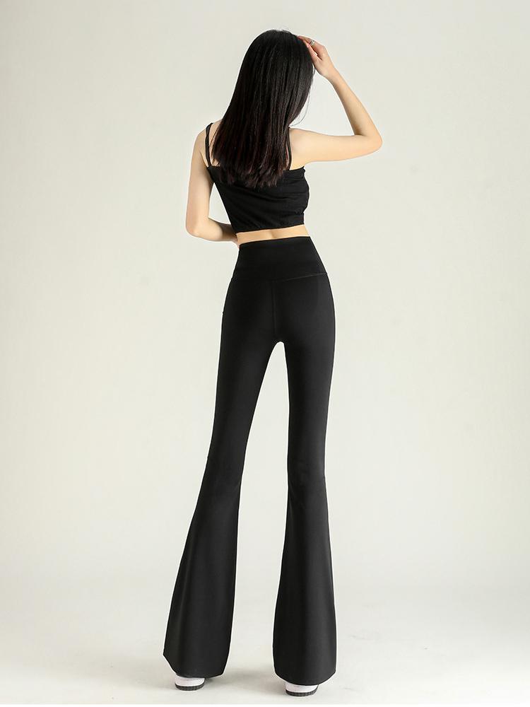 Schwarz Shark Flare Hosen Frauen Herbst Hohe Taille Slim Fit Leggings Casual Koreanische Hosen Weibliche Breite Bein Hosen