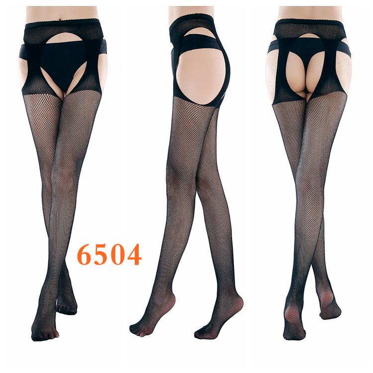 Sexy Fishnet Stockings: Non-Slip Garter, Open Crotch, One-Piece Lingerie for Nurses and Stewardesses