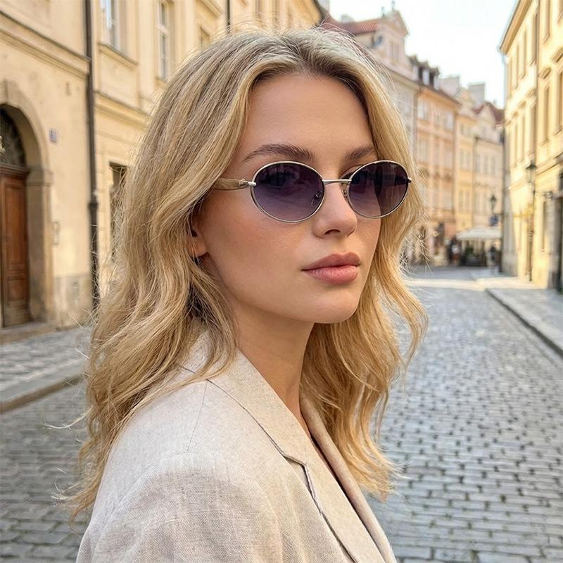 Oval Sunglasses Men Fashion Vintage Outdoor Casual Shades Women 2026 Trendy Retro Luxury Brand Design Decor Sun Glasses