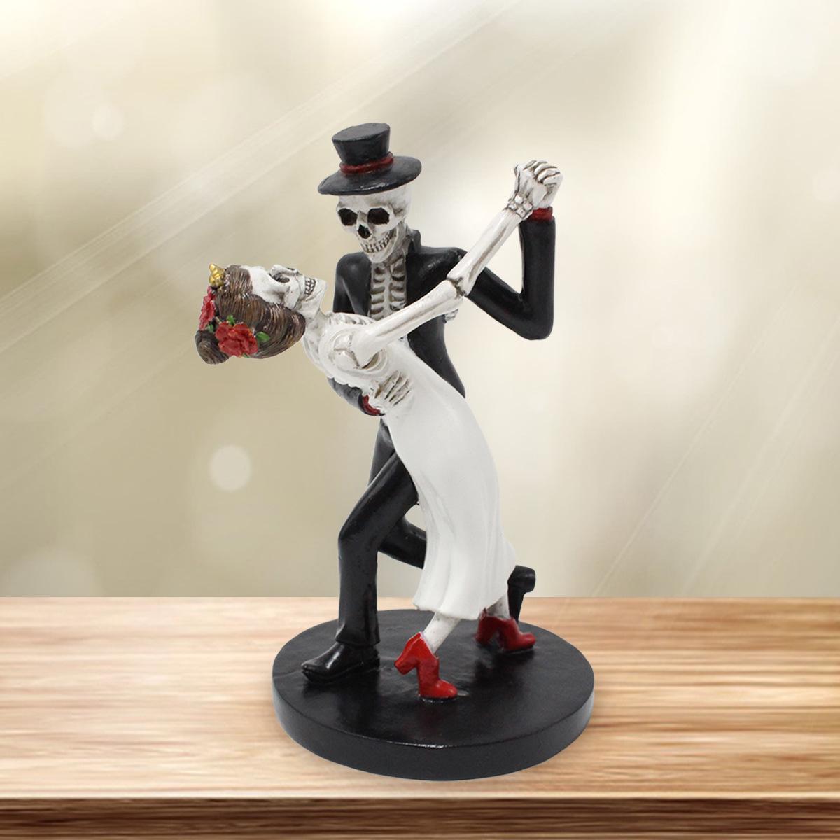 Смоляные Черепа Любовники Хэллоуин Настольное Украшение 104x10.4x15.5CM/box