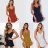 Womens Boho Floral Summer V Neck Party Evening Beach Short Mini Dress Sundress