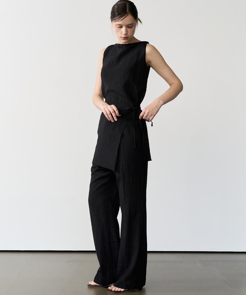 BIBYSEOB Linen Sleeveless Blouse Black [T62]