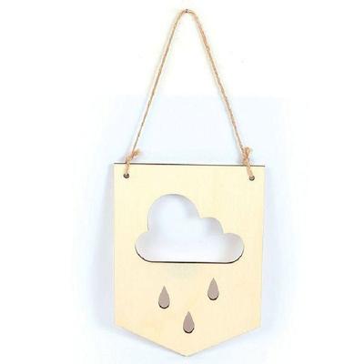 Wooden Pennant To Decorate - Cloud - 15 X 20 Cm