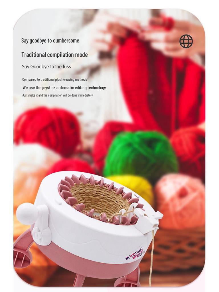 Kompaktní 22jehlový ruční pletací stroj s klikou: DIY Výrobník svetrů a čepic