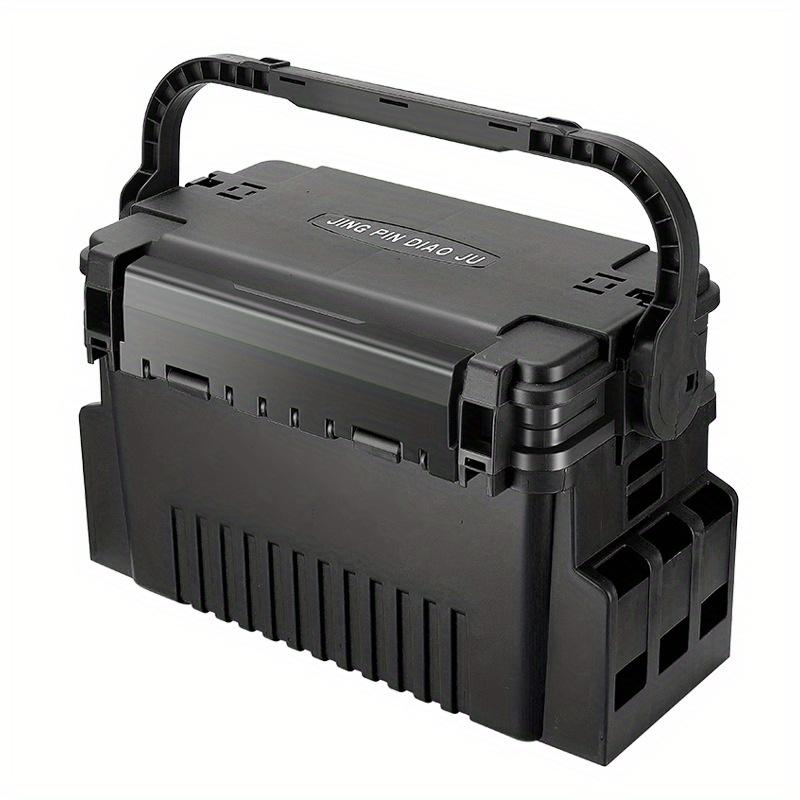 

44*28*23 см, 1 шт., двухслойный многофункциональный сверхлегкий ящик для хранения рыболовных принадлежностей, переносной ящик для хранения рыболовных принадлежностей на открытом воздухе. чёрный