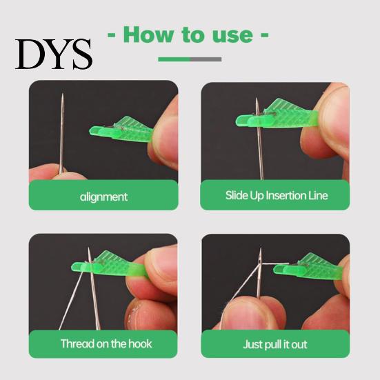 Thread Pass Tool for Sewing 50Pcs Needle Threader Automatic Fish Mouth Machine Quick Handy Threading Gadget Easy Hand Loop Selfthread Threaders