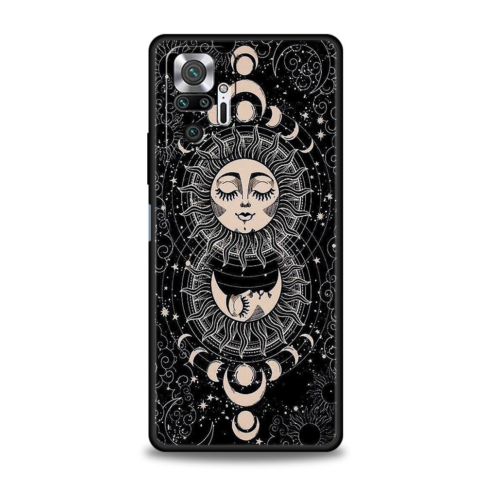 Suns Moons Clouds Astrological Phone Case For Xiaomi Redmi Note 14 13 5G 10 11 12 Pro Plus 4G 14C 13C 12C 10C Black Cover