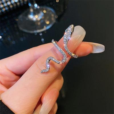 Snake Shaped Design Ring Female, The Niche Design Cool Wind High-Grade Open Index Finger Ring