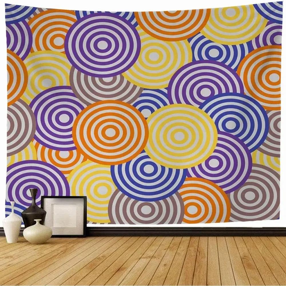 Circular Geometric Pattern Vintage Tapestry Office Living Room Decoration Home Wall Tapestry