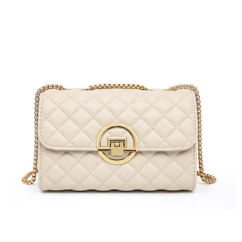 Single-shoulder Crossbody Bag with Diamond-shaped Chain for Women