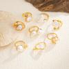 High-End Photosensitive Surface Water Drop Hug Ring Set Baroque Imitation Pearl Open Joint Ring