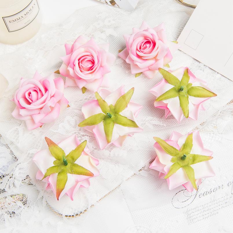 10 Pieces High Quality Flannel Roses Head Wedding Scrapbooking Home Decoration Bridal Accessories Clearance Artificial Flowers