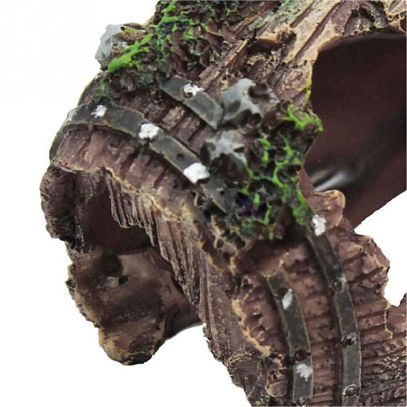 Aquarium Fish Tank Barrel Resin Ornament Cave Landscaping Furnishing Decoration