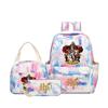 Large Capacity Schoolbag with Shoulder Strap; Student Three-piece Pencil Case Set