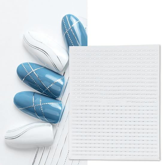 Nail Art Sticker Gold Colour Geometry Shapes PET Material Long-lasting Nail Art Sticker For Salon