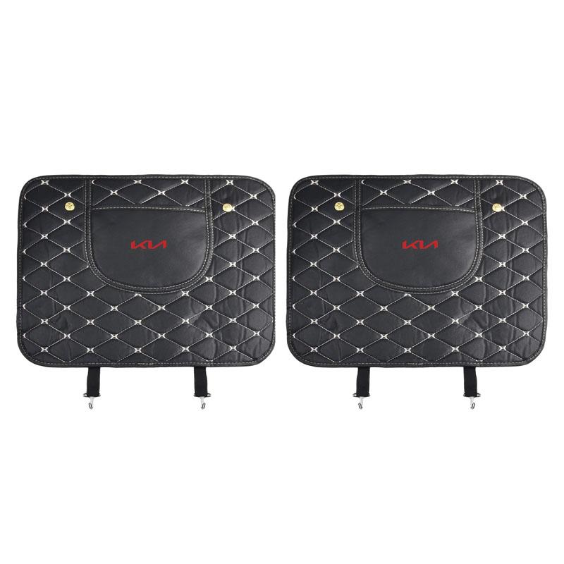1/2Pcs Leather Car Anti-Kick Mats Auto Seat Back Protector Cover For KIA Cerato Sportage R K2 K3 K5 K6 K7 K8 RIO 3 4 sorento picanto