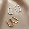 925 Silver New Trendy O-Shape Square Hoop Earrings Temperament Simple Charm Elegant Jewelry Accessories