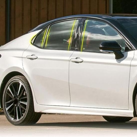 Black Window Pillar Post Molding Cover Trim Sticker Fits 2018-2024 Toyota Camry
