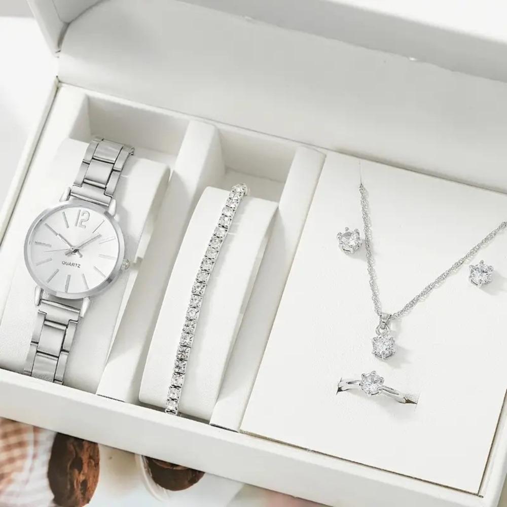 Ladies Watch Temperament Steel Belt Ladies Watch Watch, Simple Trend Ladies Quartz Watch Bracelet Set