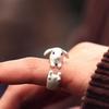 Anello Animale Coniglio Carino Vintage Uomo Aperto Regolabile Metallo Punk Moda Forma Orecchie di Coniglio Anelli con Zirconi Per Donne 2026 Nuovi Gioielli
