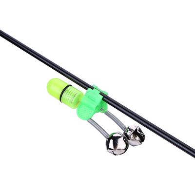 Luminous Fishing Rod Tip with Twin Bells Bite Alarm Finder Lamp ABS Fishing Bait Alarm Tackle Sea Fishing Practical Tools