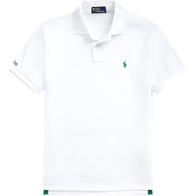 Polo SS20 Logo Bestickt Kurzarm Poloshirt Herren Oberteile Weiß 710804077-018