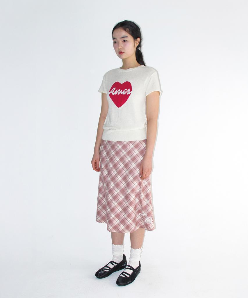 Ames Worldwide Grace Flared Midi Skirt Pink