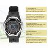 Sports Watch Luminous Waterproof Wear Resistant Alarm Function Stylish Digital Sports Watch for Outdoor Activities Silver