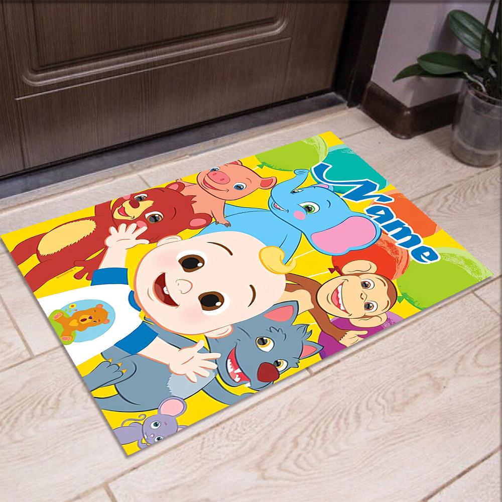 Custom Name CoComelon Printed Carpet,Rug for Office Chair Living Room Bedroom Kitchen Room Decor Gifts.
