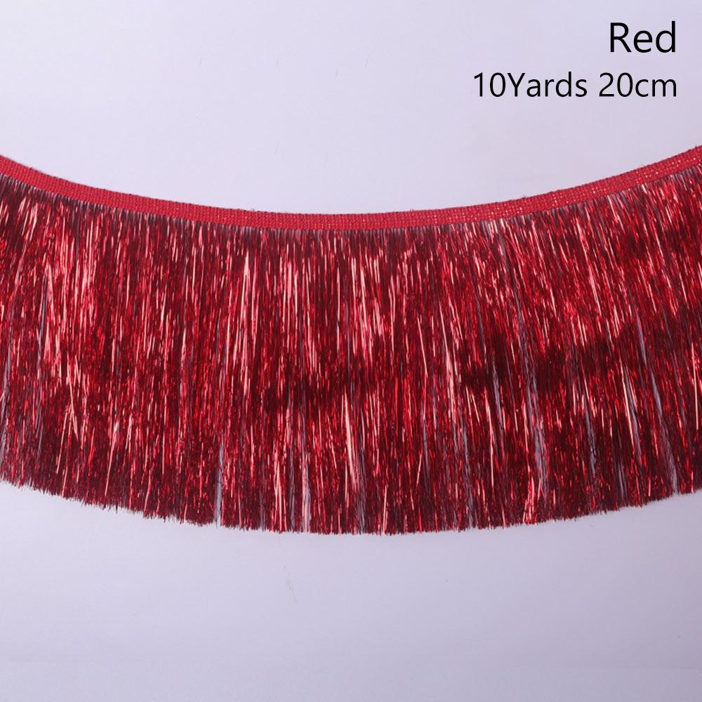 10Yards 20cm Wide Skirt Tassel Illusion Laser Gradient Fringe Ornaments DIY Lace Fabric Trim