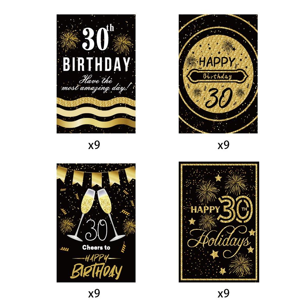 36Pcs 30th 40th 50th 60th Wine Bottle Stickers Party Supplies Wine Bottle Labels  Anniversary
